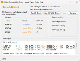 Video compatibility test utility